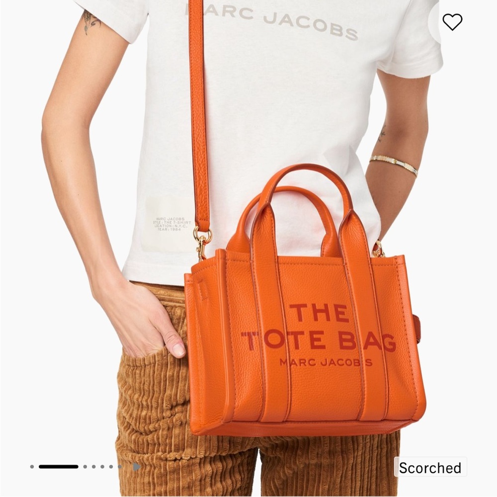 Marc Jacobs Orange Leather Small Tote Bag